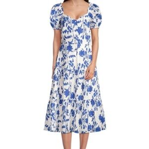 Rachel Parcell Blue & White floral eyelet lace dress